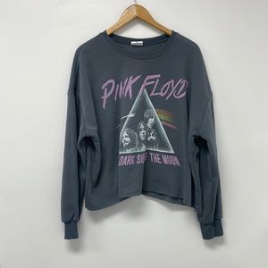 Dark grey Pink Floyd cropped crewneck